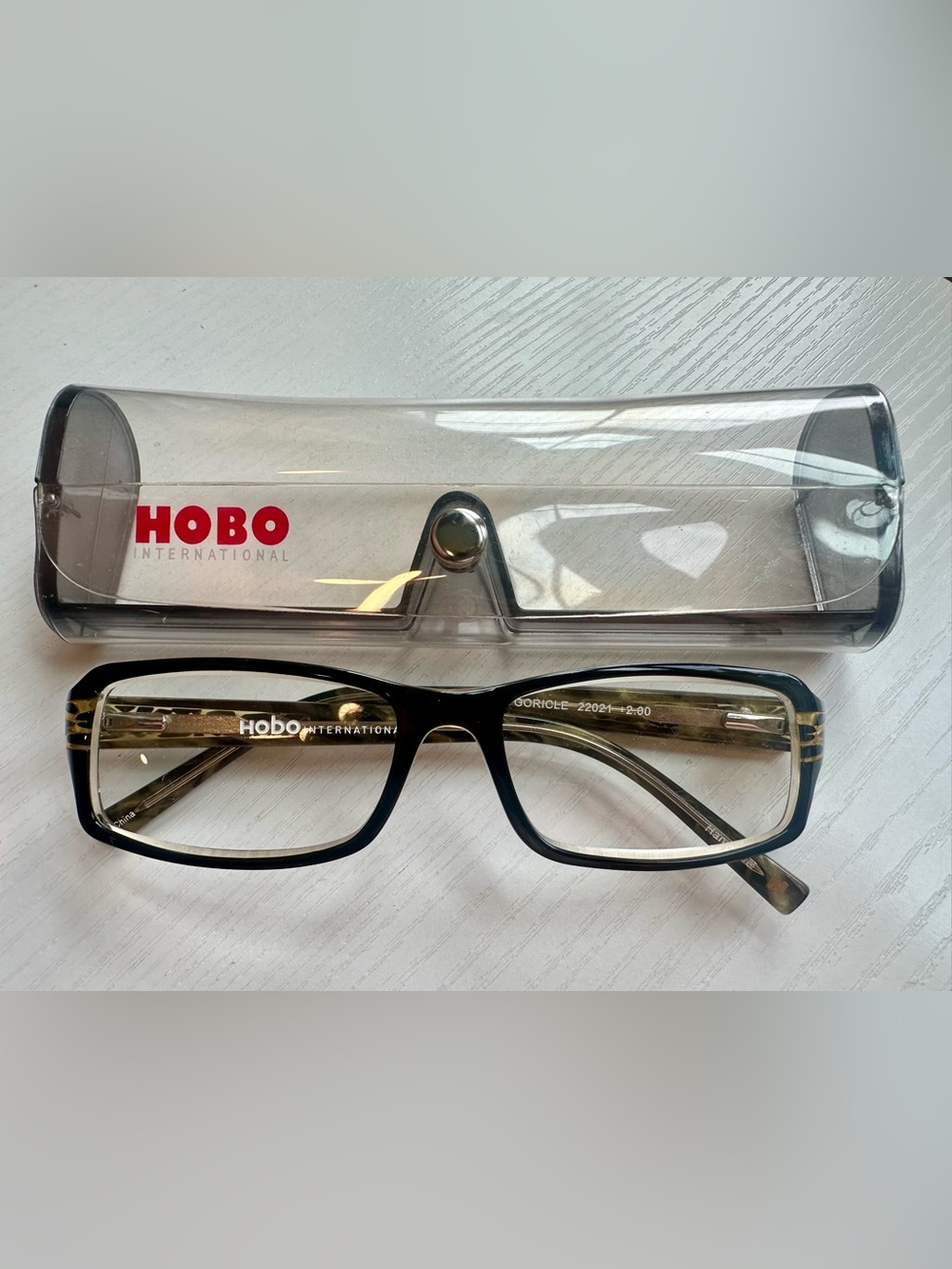 HOBO Black Women’s Ali Goricle Vintage Eyeglass Frames with Clear Case - +2.00